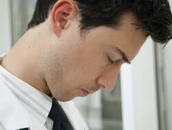  TU Doctor studying medical chart / Seattle, Washington, United States Stock Footage