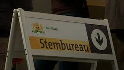 Stembureau Sign Outside Dutch Polling Station News Clip