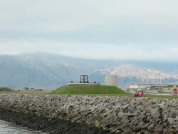 WS View of saebraut road  /  Reykjavik , Iceland. Stock Footage