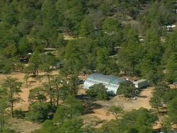 MS AERIAL ZO DS Shot of Ramah/Zuni Indian Reservation cont / New Mexico, United States Stock Footage