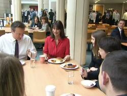 David Cameron has lunch in a Canteen News Clip