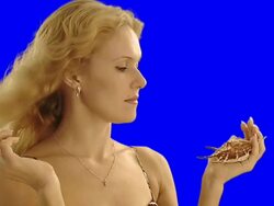 Girl holding shell Stock Footage