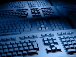 (Loop) Generic Keyboards, Communication Concept Stock Footage