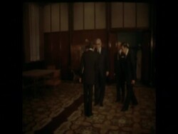 SYND 16-11-73 EGYPT ENVOY ZAYYAT MEETS HASSAN News Clip