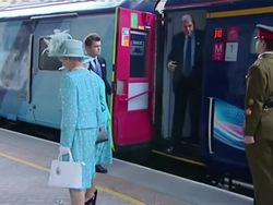 The Queen Arriving At Reading Station News Clip