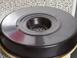 Pan lifted off backed egg omelette Stock Footage