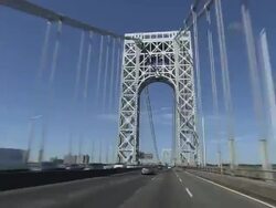 George Washington Bridge drive shot Stock Footage