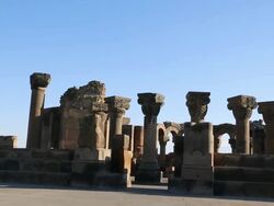 Zvartnots Cathedral, general view of the church Stock Footage