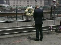 Prince Harry lays a wreath at Ground Zero Stock Footage