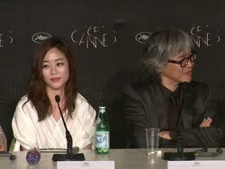 INTERVIEW: Kim Hyo-jin and Youn Yuh-Jung on working with the director at Do-nui Mat (The Taste Of Money)  Press Conference: 65th Cannes Film Festival on May 26, 2012 in Cannes, France (Footage by WireImage Video/Getty Images) Stock Footage
