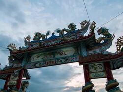 Chinese gate. Time Lapse Stock Footage