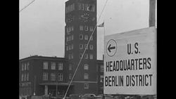 Ernest Harmon, Commanding General XXII US Corps, visits Berlin after end of World War II News Clip