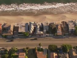 Aerial TS HA along residential district at Pacific Coast Highway / Malibu, California, United States.    Stock Footage