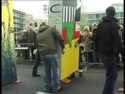 CLEAN: Giant dominos set to topple for 1989 anniversary News Clip