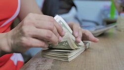 Counting money Dollars Cash banknote Stock Footage