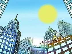 Cartoon Timelapse of city buildings Stock Footage