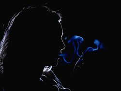Smoking silouetthe Stock Footage