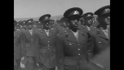 Turkish troops parading in Turkey before leaving for Korean War News Clip