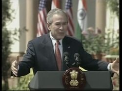 Bush and Singh on nuke deal, Bush with Gandhi, mtgs News Clip