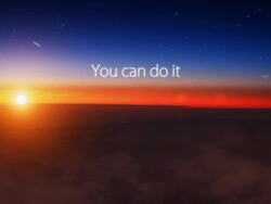 WS View of Positive words passing with sunset in background / Oslo, Norway Stock Footage