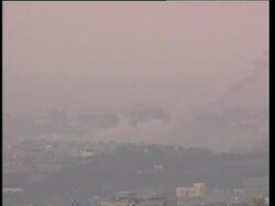 WRAP Blasts, sirens, gunfire, border, plane, rocket, smoke ADDS tanks News Clip