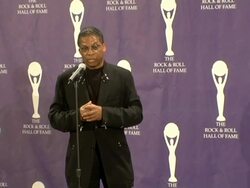 21st Annual Rock and Roll Hall of Fame Induction Ceremony press room Stock Footage