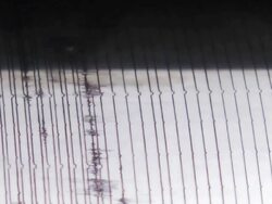 Seismograph printout close up Stock Footage
