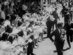 Queen Elizabeth II and Prince Philip in official state visit Stock Footage