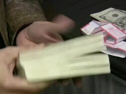 Loading cash dollars money into ATM machine. Credit card. Banking. Stock Footage