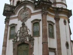 WS TU View of Baroque style church / Ouro Preto, Minas Gerais, Brasil Stock Footage