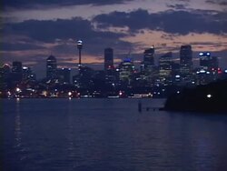 Cityscape at dust Stock Footage