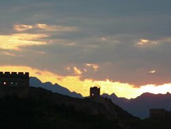 sunset of great wall Stock Footage