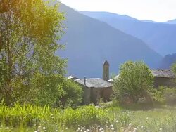 Angolasters chapel in Andorra Stock Footage