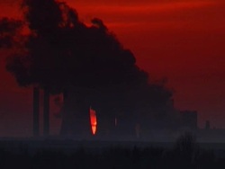 Industry at sunrise PAL Stock Footage