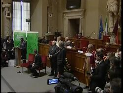 George Clooney awarded at summit of Nobel Peace Prize winners News Clip