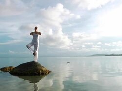 Yoga at the beach (HD 1080) Stock Footage
