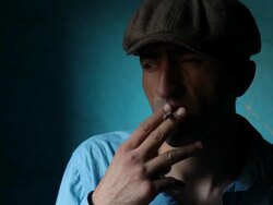 Fashion Model Under Dramatic Light Stock Footage