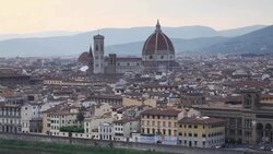 The Duomo in Florence from Piazzale Michelangelo, Italy. Stock Footage
