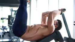 Leg raises at the gym. Stock Footage