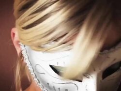 hot blond girl in mask HD Stock Footage