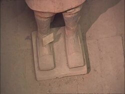 Detail of Terracotta Warrior feet, Museum of Qin, Xian, China Stock Footage