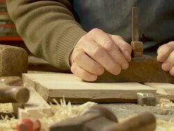 HD SLOW-MOTION: Carpenter At Work Stock Footage