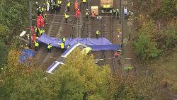 Croydon Tram Derailment Aerials News Clip