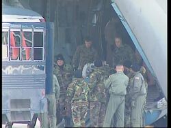 WRAP Wounded US troops arrive for treatment News Clip