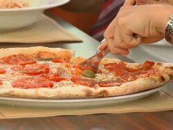HD: Eating A Pizza Stock Footage