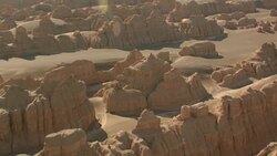 View of Yadan landforms in China Stock Footage
