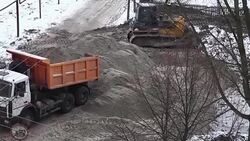 Earthworks construction in progress Stock Footage