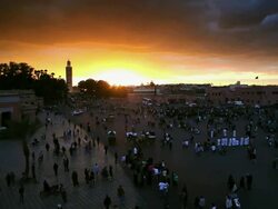 WS View over Djemaa el-Fna / MARRAKESH, Morocco Stock Footage