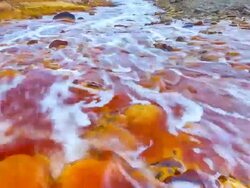 CU T/L TU Shot of Tinto river, Huelva, Andalucia / Rinto river, Huelva, Spain Stock Footage