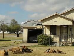 WS POV View of empty house and factory / Port Arthur, Texas, United States Stock Footage